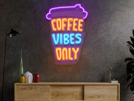 Coffee Vibes Only Led Neon Sign Light Pop Art
