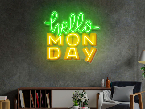 Hello Monday Led Neon Sign Light Pop Art